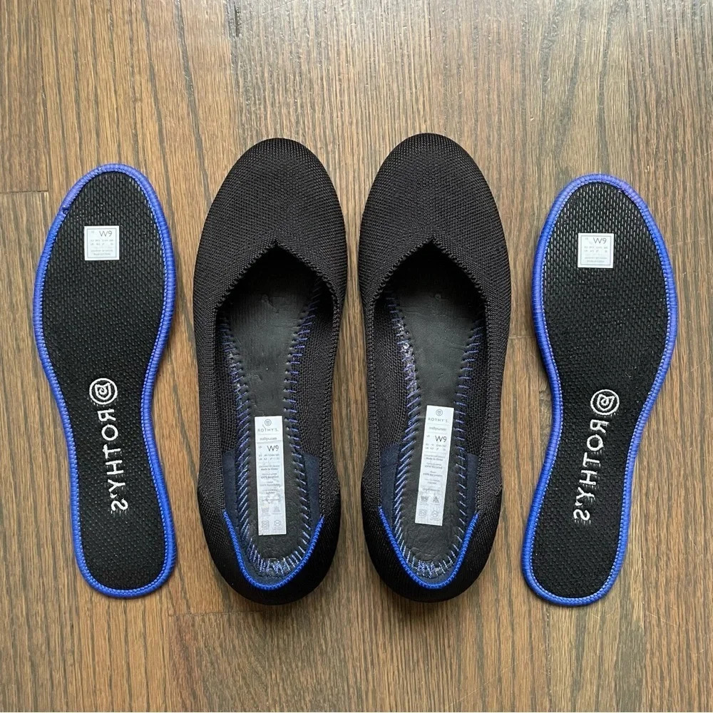 Rothy's Women’s The Flat True Black Round Toe - Size 9 - Picture 5 of 13